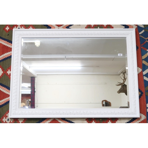 108 - A mixed lot to include white painted Rococo style rectangular wall mirror, 84cm high x 117cm wide, g... 