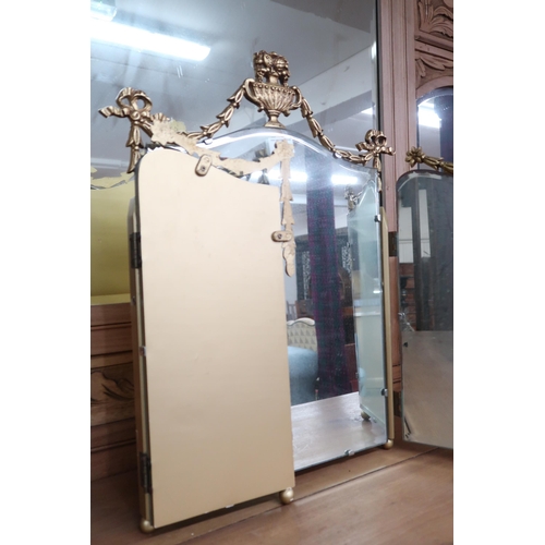 156 - A 20th century gilt framed triple plate dressing mirror