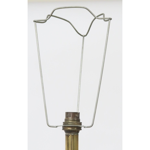 23A - A brass two tiered standard lamp, 195cm high