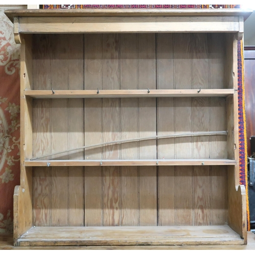 69 - A lot comprising a Victorian pine kitchen cabinet with one long and on short drawers over pair of pa... 