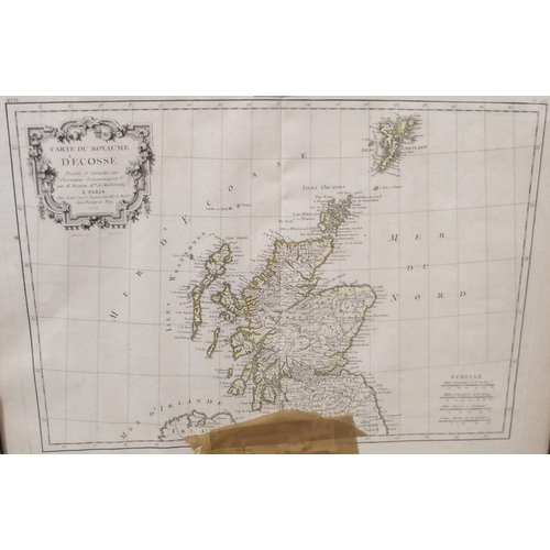 523A - Par M, Bonne M'tre De Mathe'matiq 1771, Carte du Royaume D'EcosseFramed map of Scotland under glass ... 