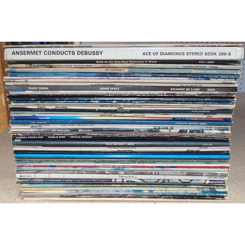 453 - VINYL RECORDS a good box of prog rock, rock and pop vinyl LP records with Led Zeppelin, Lou Reed, Pi... 