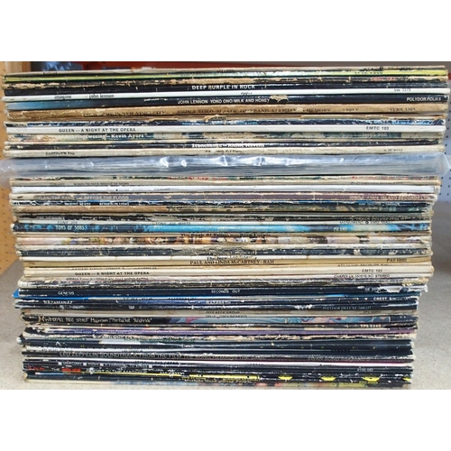 466 - VINYL RECORDS three boxes of  prog rock, rock and pop vinyl LP records 