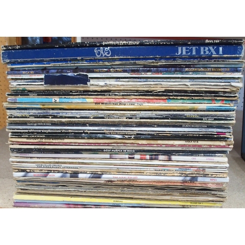 466 - VINYL RECORDS three boxes of  prog rock, rock and pop vinyl LP records 