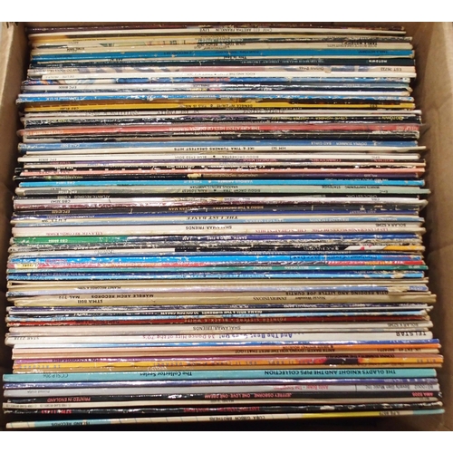 473 - VINYL RECORDS a good box of soul and funk funk vinylLP records with Aretha Franklyn, Martha and the ... 