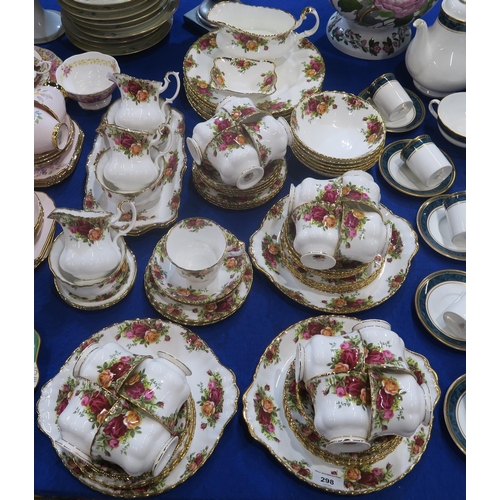 236 - A Royal Albert Old Country Roses dinner and tea service comprising six dinner plates & pudding b... 