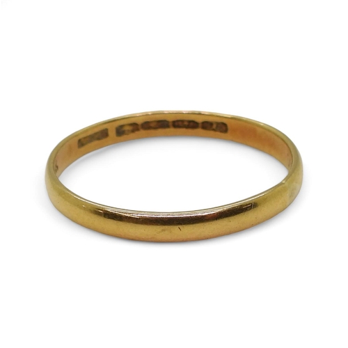 798 - An 18ct gold Glasgow 1920 wedding ring, size Y, weight 3gms