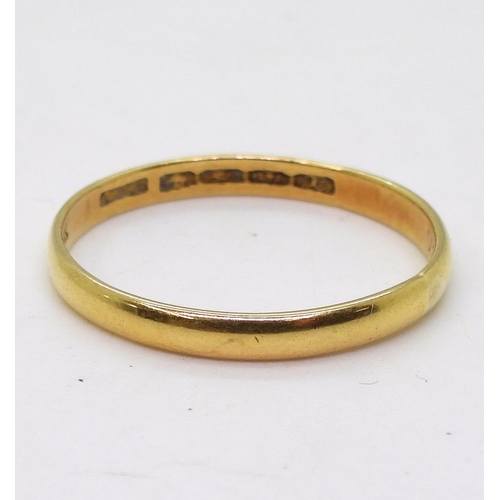 798 - An 18ct gold Glasgow 1920 wedding ring, size Y, weight 3gms