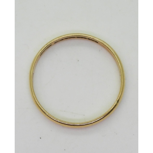 798 - An 18ct gold Glasgow 1920 wedding ring, size Y, weight 3gms