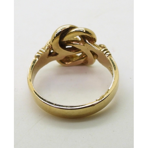 805 - A 9ct gold knot ring, size X1/2, weight 8.2gms