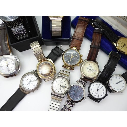 884 - A collection of fashion watches to include, Oris, Montine, Seiko, Stauer and Skagen