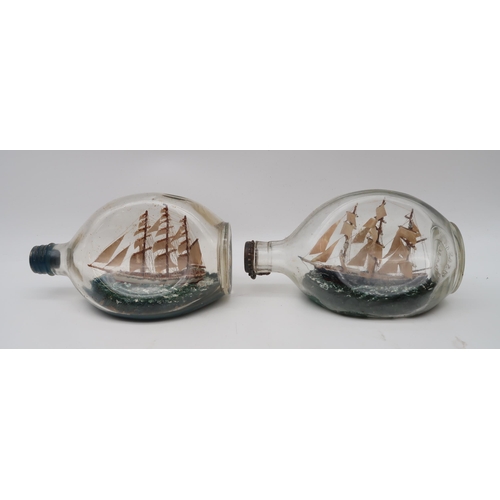 195 - A collection of ships in bottles, a pair of ship bookends etc