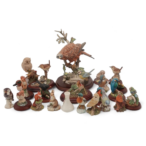 228 - A collection of animal and bird figures by Border Fine Arts, Country Artists, Beswick, Royal Worcest... 