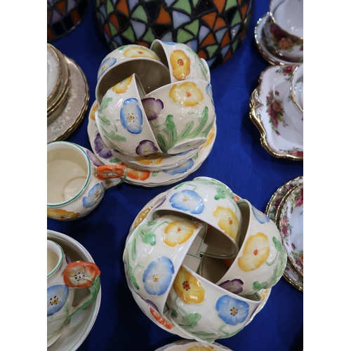 237 - A Grindley's 1930's tea set together with a Plant Tuscan tea set with pink, blue and yellow blossoms