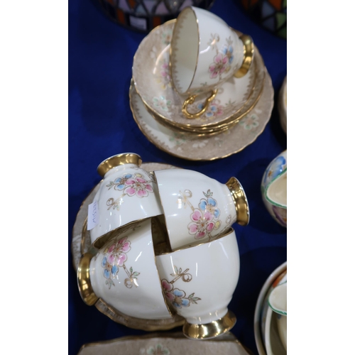 237 - A Grindley's 1930's tea set together with a Plant Tuscan tea set with pink, blue and yellow blossoms