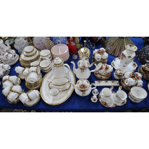 243 - A Royal Albert Old Country Roses tea and coffee set including a cafetiere, coffee pot, teapot, cups,... 