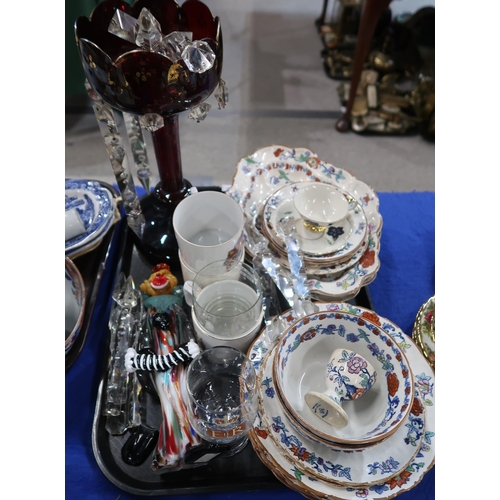 252 - A collection of assorted ceramics and glass including a ruby lustre, Doulton John Barleycorn jug, ot... 