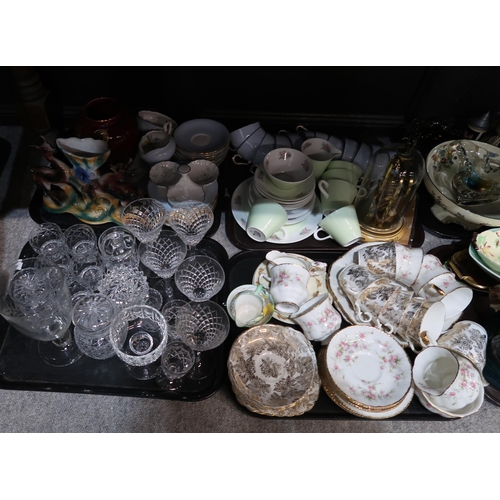 257 - A Shelley milk jug and sugar bowl, a Paragon Victoriana Rose tea wares, Aynsley teaset and assorted ... 