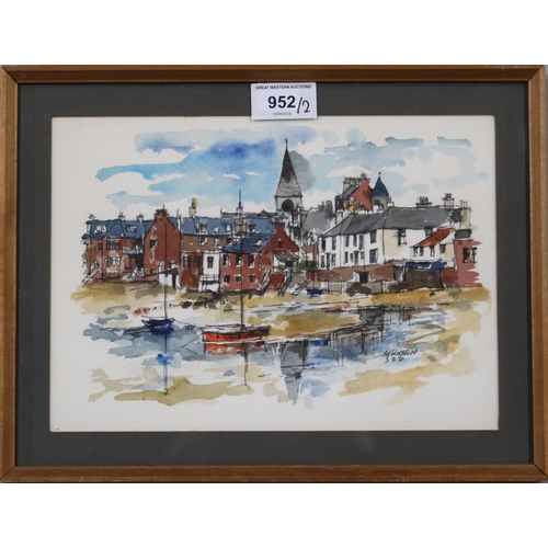 952 - KEN LOCHHEAD (SCOTTISH 1936-2006) NORTH BERWICK Watercolour and ink, signed lower right, dated (19)7... 