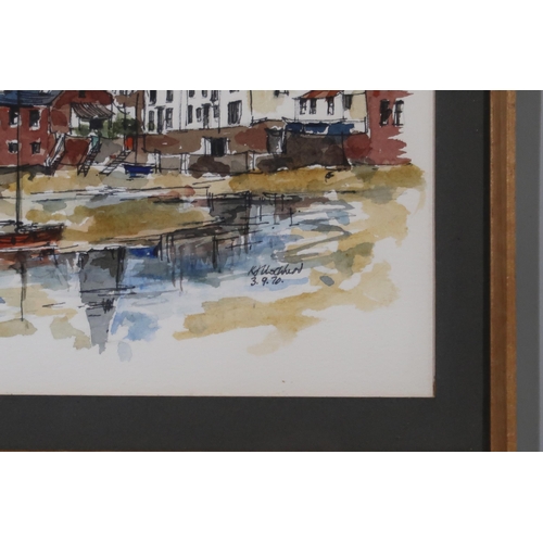 952 - KEN LOCHHEAD (SCOTTISH 1936-2006) NORTH BERWICK Watercolour and ink, signed lower right, dated (19)7... 