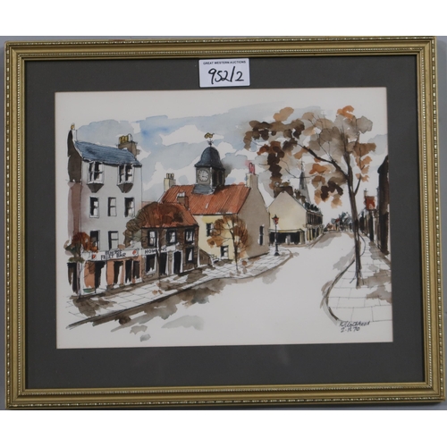 952 - KEN LOCHHEAD (SCOTTISH 1936-2006) NORTH BERWICK Watercolour and ink, signed lower right, dated (19)7... 