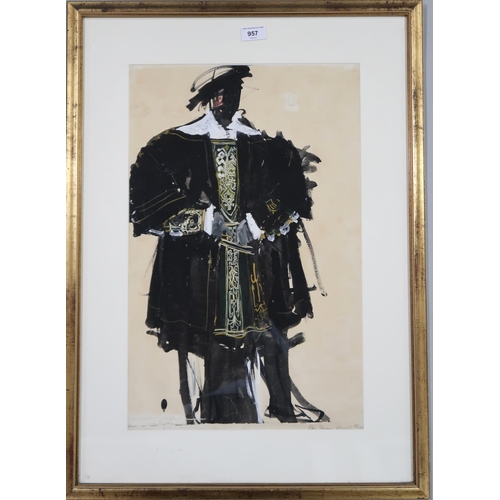 957 - PETER FARMER (ENGLISH b.1936-2017) COSTUME DESIGN FOR SHAKESPEARE'S KING HENRY VIII, THE DUKE O... 