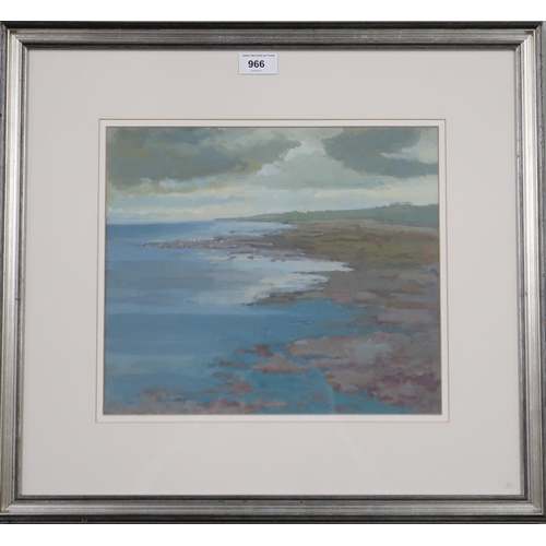 966 - IRENE HALLIDAY RSW (SCOTTISH b.1931) SCOTTISH COASTAL LANSCAPE Gouache, signed lower right, 28 x 32c... 