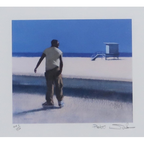 988 - PETER NARDINI (SCOTTISH b.1947) SKATER, VENICE BEACH Print multiple, signed lower right, numbered 45... 