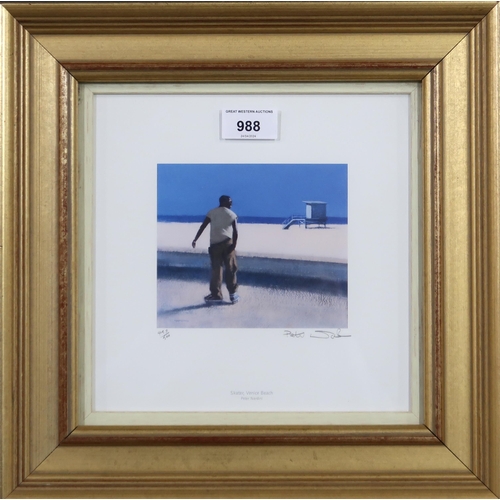 988 - PETER NARDINI (SCOTTISH b.1947) SKATER, VENICE BEACH Print multiple, signed lower right, numbered 45... 