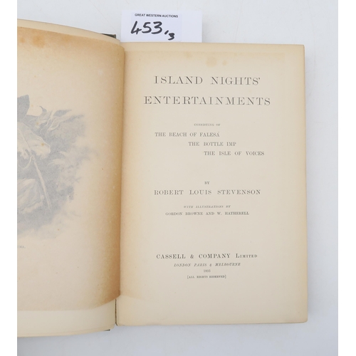 453 - Stevenson, Robert Louis Treasure IslandCassell & Company, London, 1884, second editionIsland Nig... 