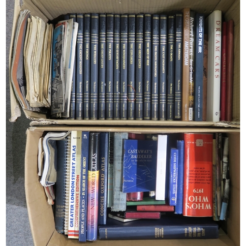 456 - Two boxes of assorted books, to include a selection of a maritime/naval interest - The Merchant Ship... 