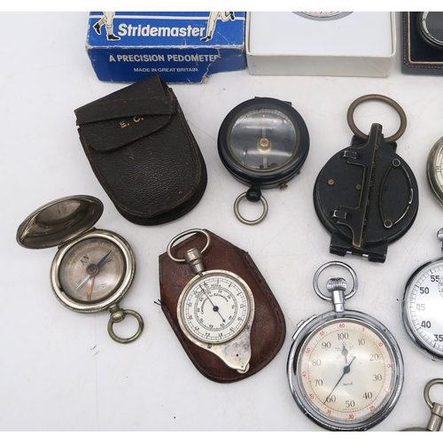 469 - A collection of 20th century stopwatches, comprising examples by Seiko, Hanhart, Junhans and Record,... 