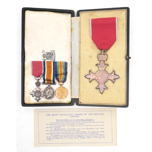 470 - A cased Most Excellent Order of the British Empire (M.B.E.) medal, together with a possibly related ... 