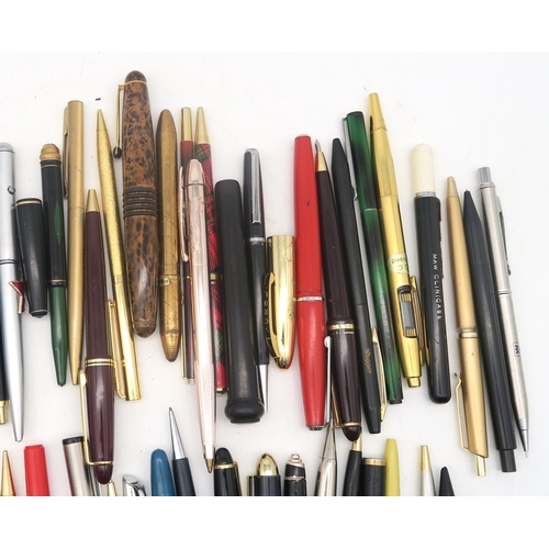 475 - A mixed collection of fountain and ballpoint pens, to include Waterman, Queensway etc.