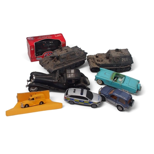 527 - A collection of model military vehicles, largely by Dinky, together with a further selection of mixe... 