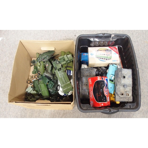 527 - A collection of model military vehicles, largely by Dinky, together with a further selection of mixe... 