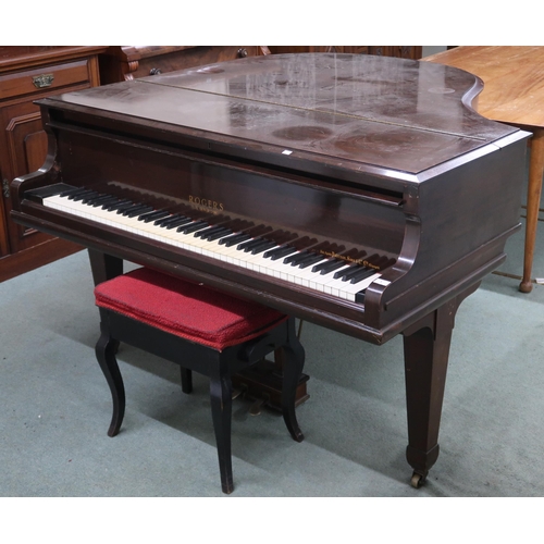 1 - A Victorian mahogany case George Rogers & Sons, London baby grand piano, serial number 48855 and... 