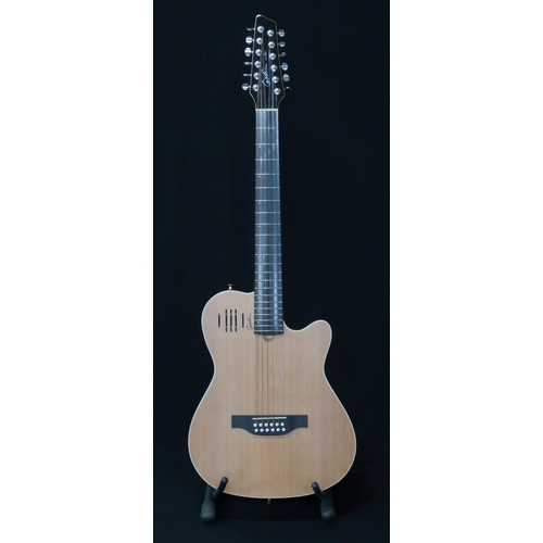 351 - A Godin A12 electro acoustic 12 string guitar serial number 20154152 with a Godin gig bag. This Cana... 