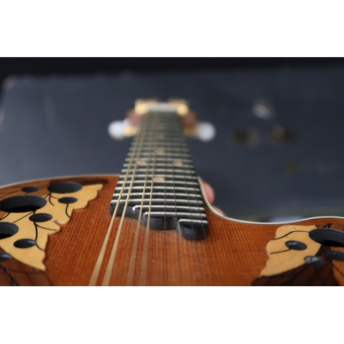 355 - An Ovation MM68 electro acoustic mandolin serial number 487287 featuring OP-24 electronics and cut a... 