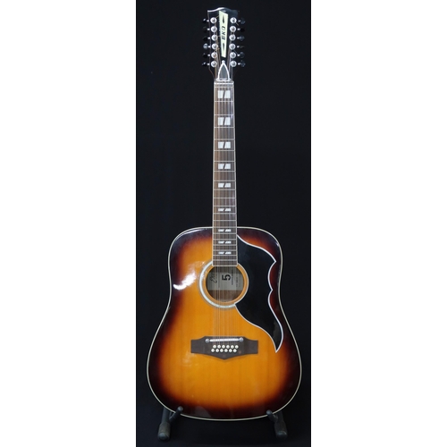 358 - A Echo Ranger 12 string acoustic guitar model XII VR in sunburst, 20 frets serial number Y17081272 w... 