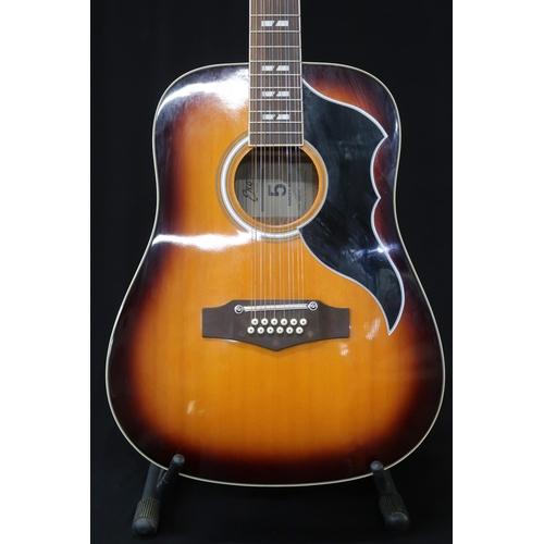 358 - A Echo Ranger 12 string acoustic guitar model XII VR in sunburst, 20 frets serial number Y17081272 w... 