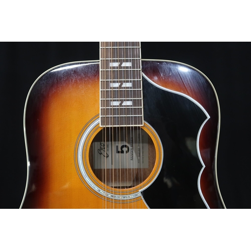 358 - A Echo Ranger 12 string acoustic guitar model XII VR in sunburst, 20 frets serial number Y17081272 w... 