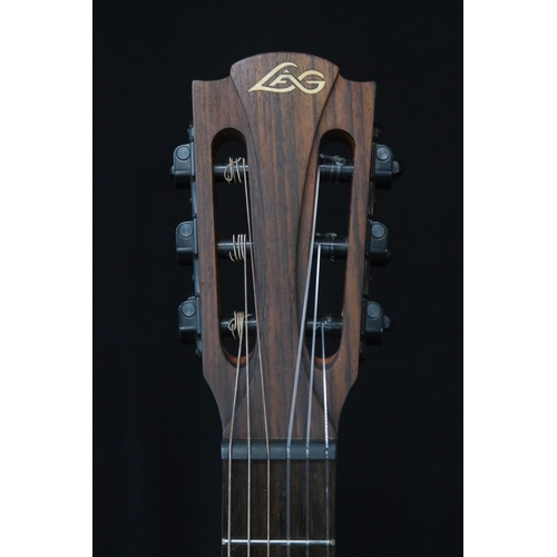 359 - A Studio LAG Tramontane electro acoustic six string guitar TN 100 ACE Auditorium Guitar in a natural... 