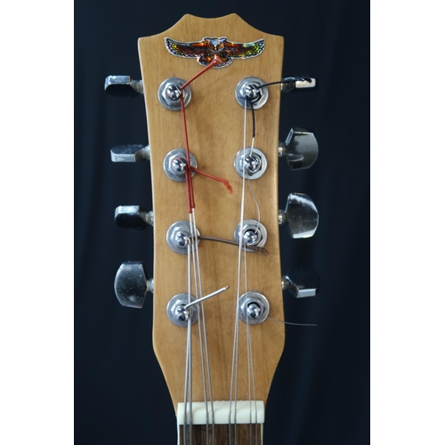 364 - A contemporary mandola in natural finish, 18 frets with a fitted case