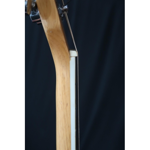 364 - A contemporary mandola in natural finish, 18 frets with a fitted case