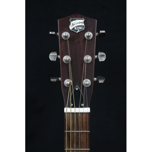 387 - KING a King Recording steel body resonator six string guitar model RM-998-D in a fitted guitar case.... 