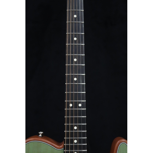 393 - FENDER A Fender Telecaster Acoustasonic six string electric guitar in surf green with a padded Fende... 