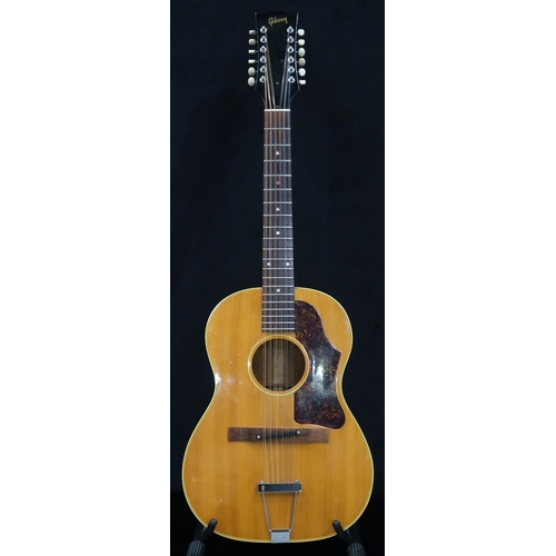 GIBSON A 1960's vintage Gibson twelve string acoustic guitar model B-25 12 N serial number 806586 with Gibson fitted guitar case.