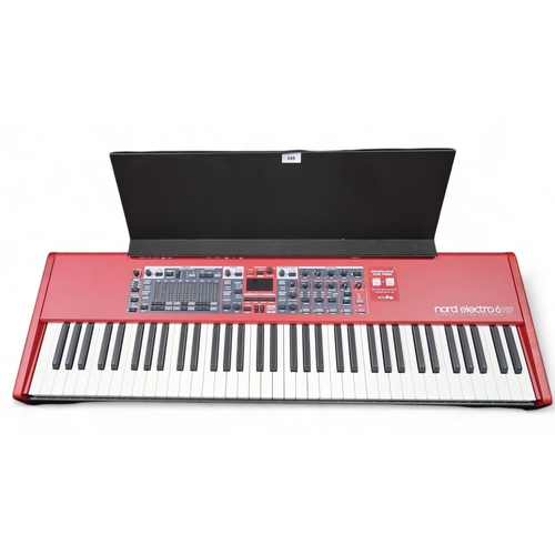 398 - Nord Electro 6 HP  73 note hammer action portable keyboard together with stand and stool.This Keyboa... 