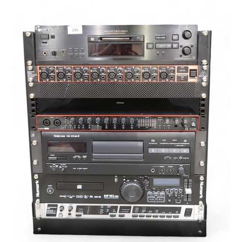 399 - Recording Studio Equipment including a Behringer ADA8200 Ultragain Pro Digital 8 in/ 8 out, Focusrit... 